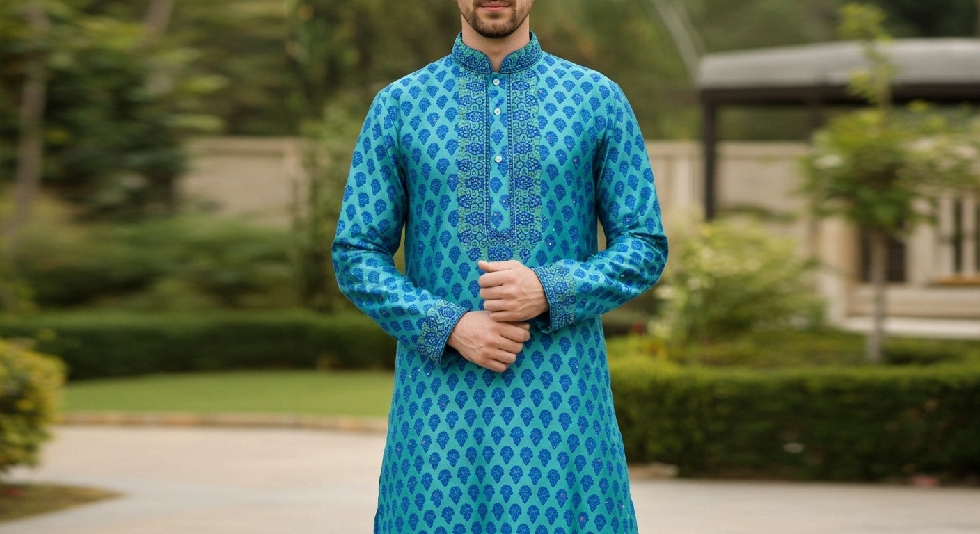 Heavy Katan Embroidered Panjabi