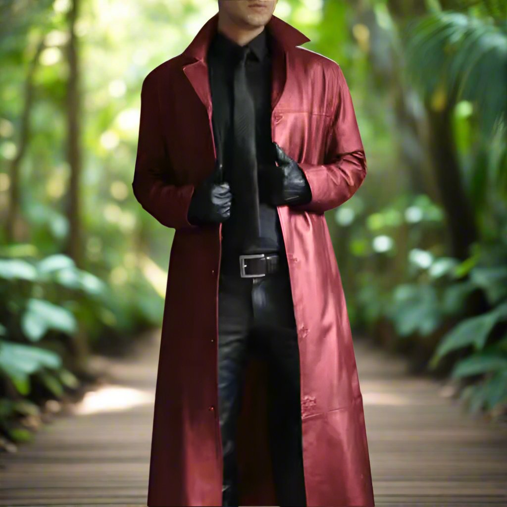 Men's Full Sleeve Long coat leather jacket