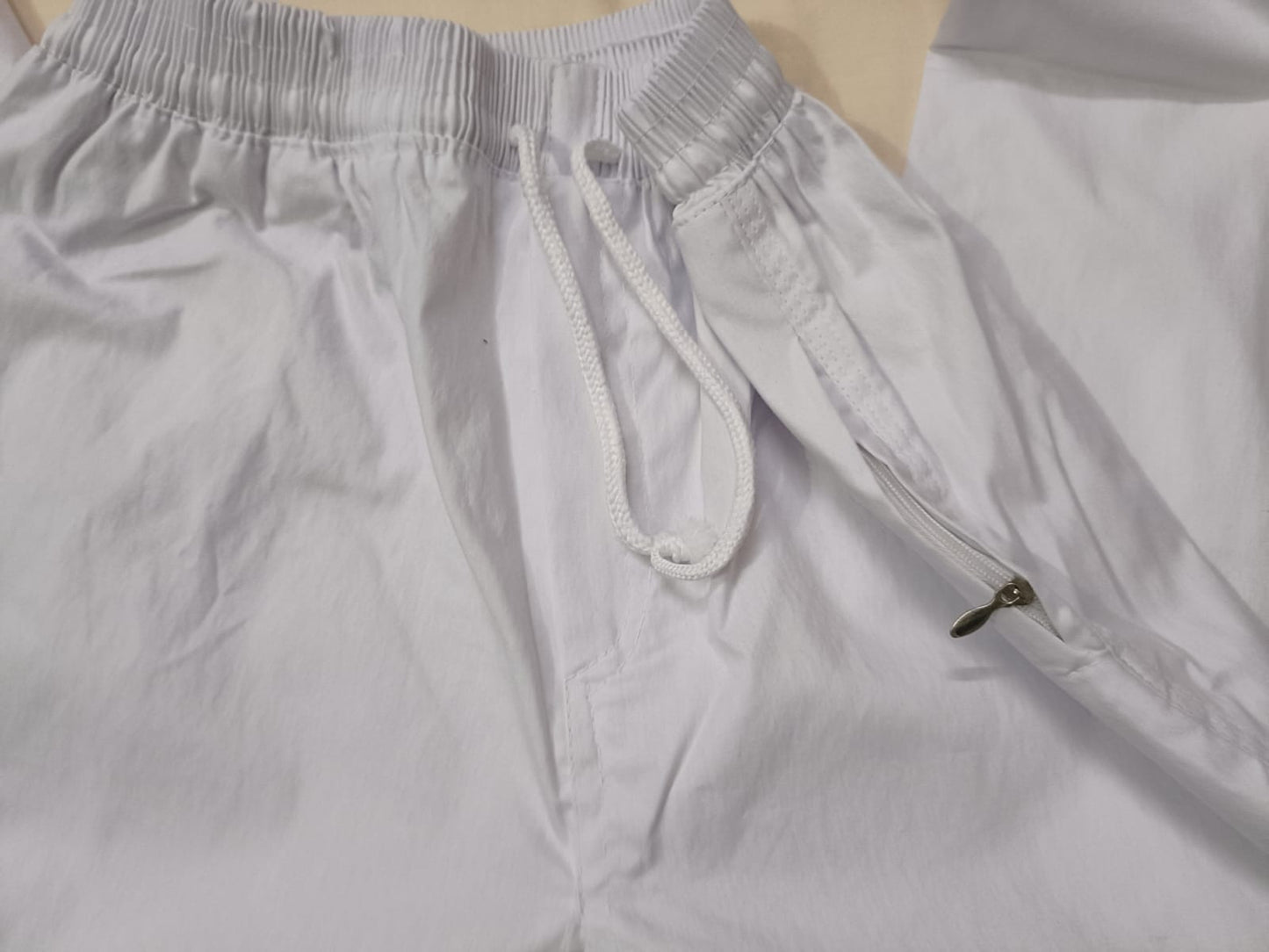 White Single Trouser(With zipped side pockets and buttoned back pocket) - Men's