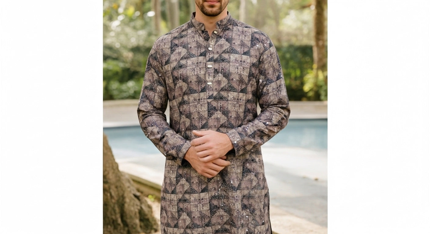 AOP Sequins Georgette Panjabi