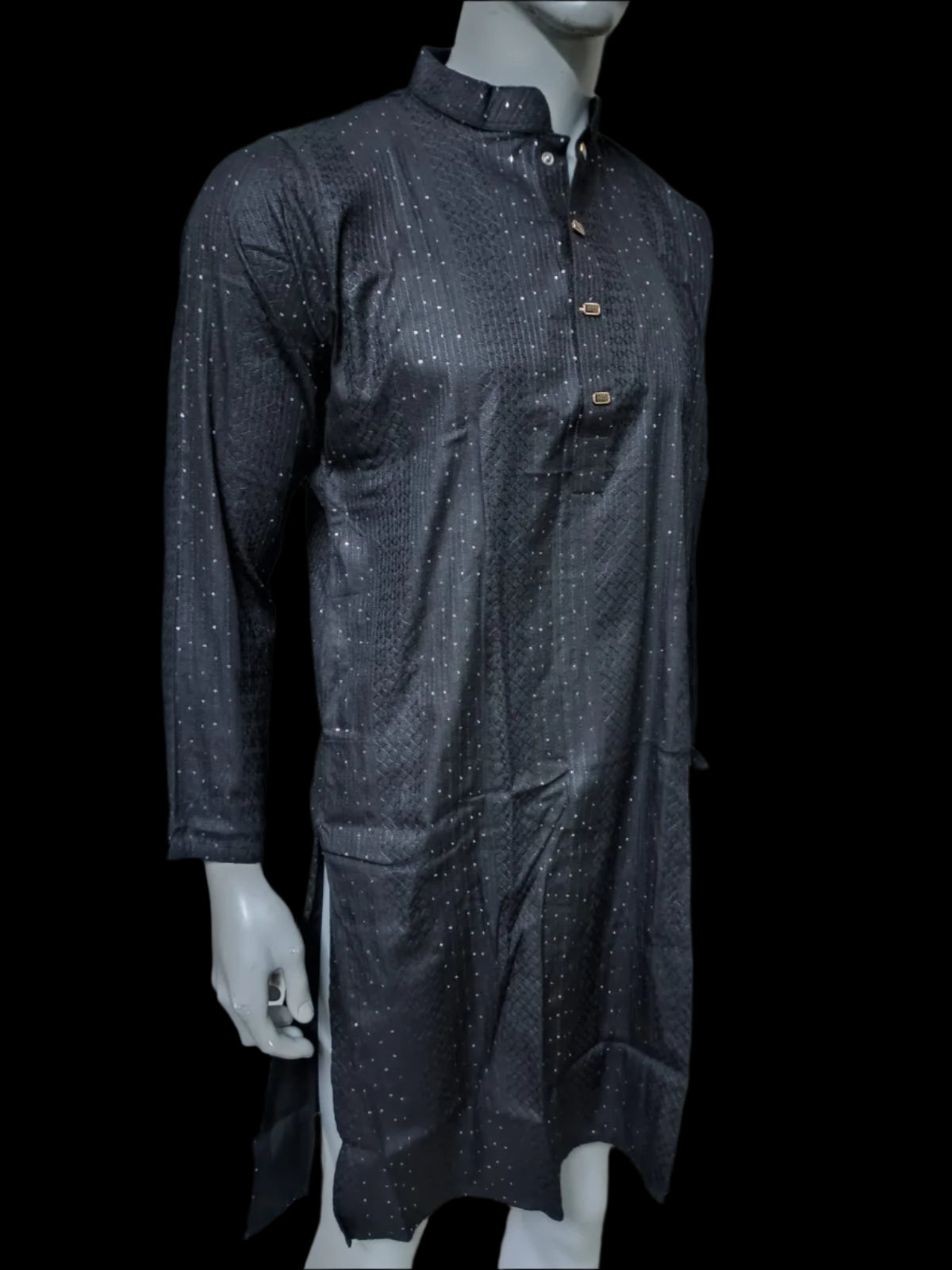 Georgette Sequins Embroidered Panjabi