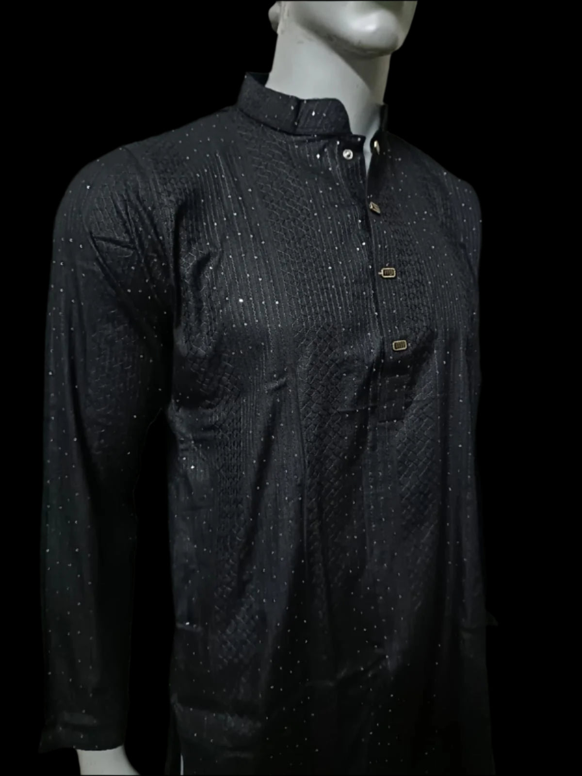 Georgette Sequins Embroidered Panjabi