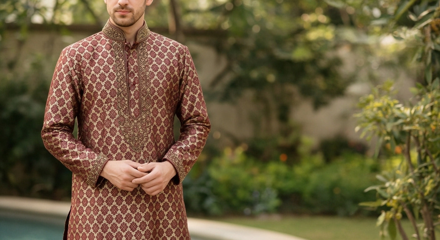 Heavy Katan Embroidered Panjabi
