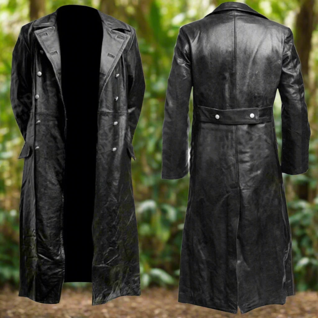 Men's Full Sleeve Long coat leather jacket