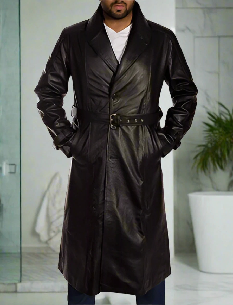 Men's Full Sleeve Long coat leather jacket